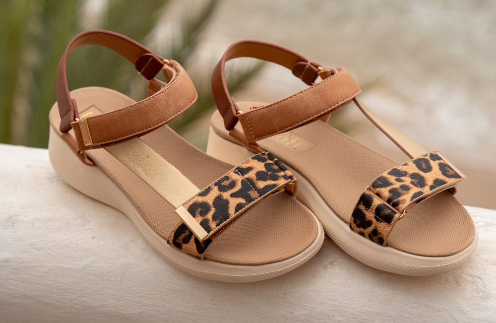 Sandalias confort leopardo Mysoft