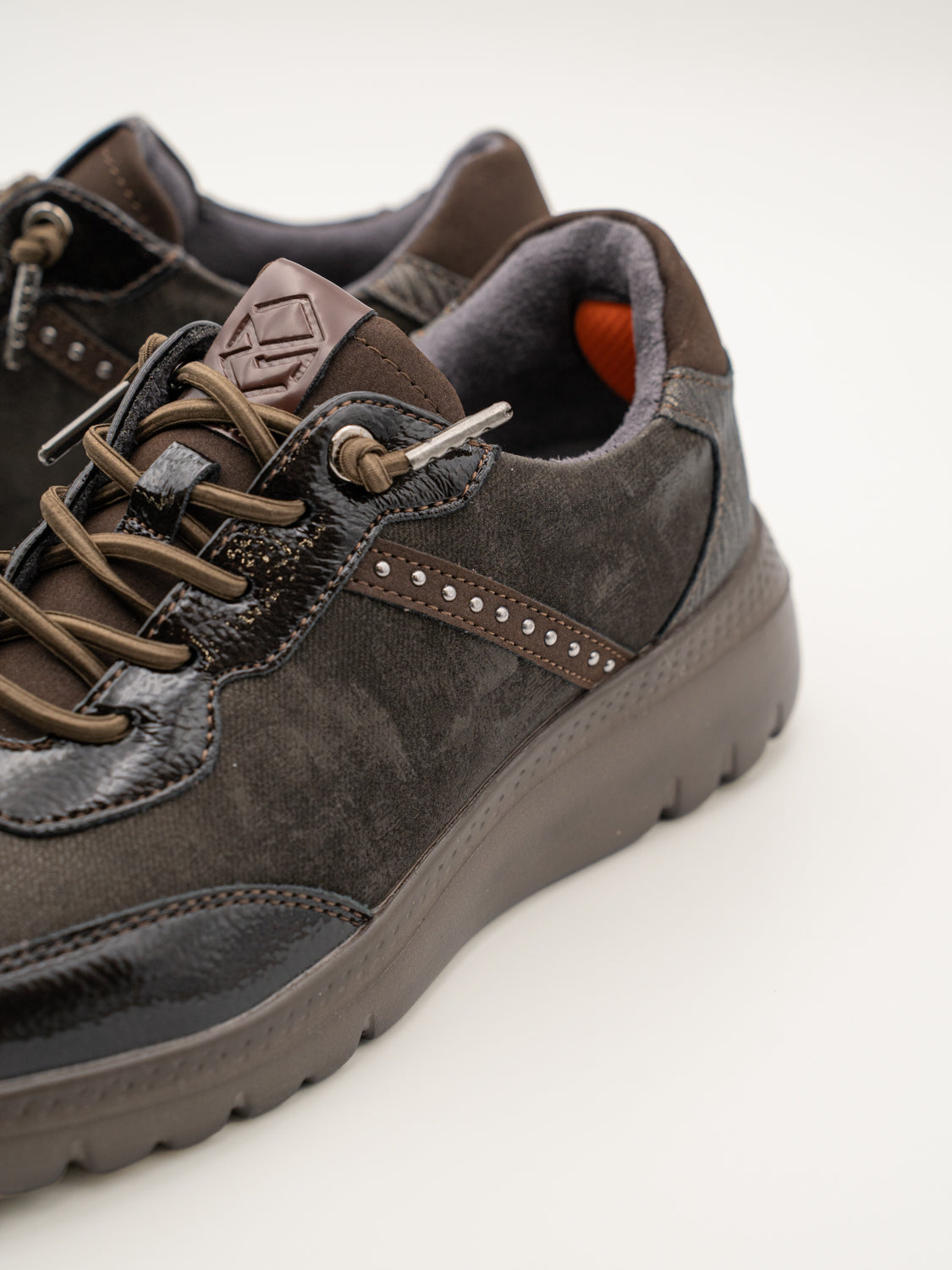 NOIR - 25M535 Zapatillas de plataforma mujer con cordones elásticos
