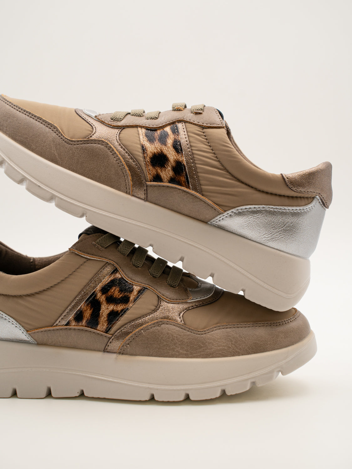 WOOL - 25M620 Zapatillas de plataforma mujer con cordones elásticos