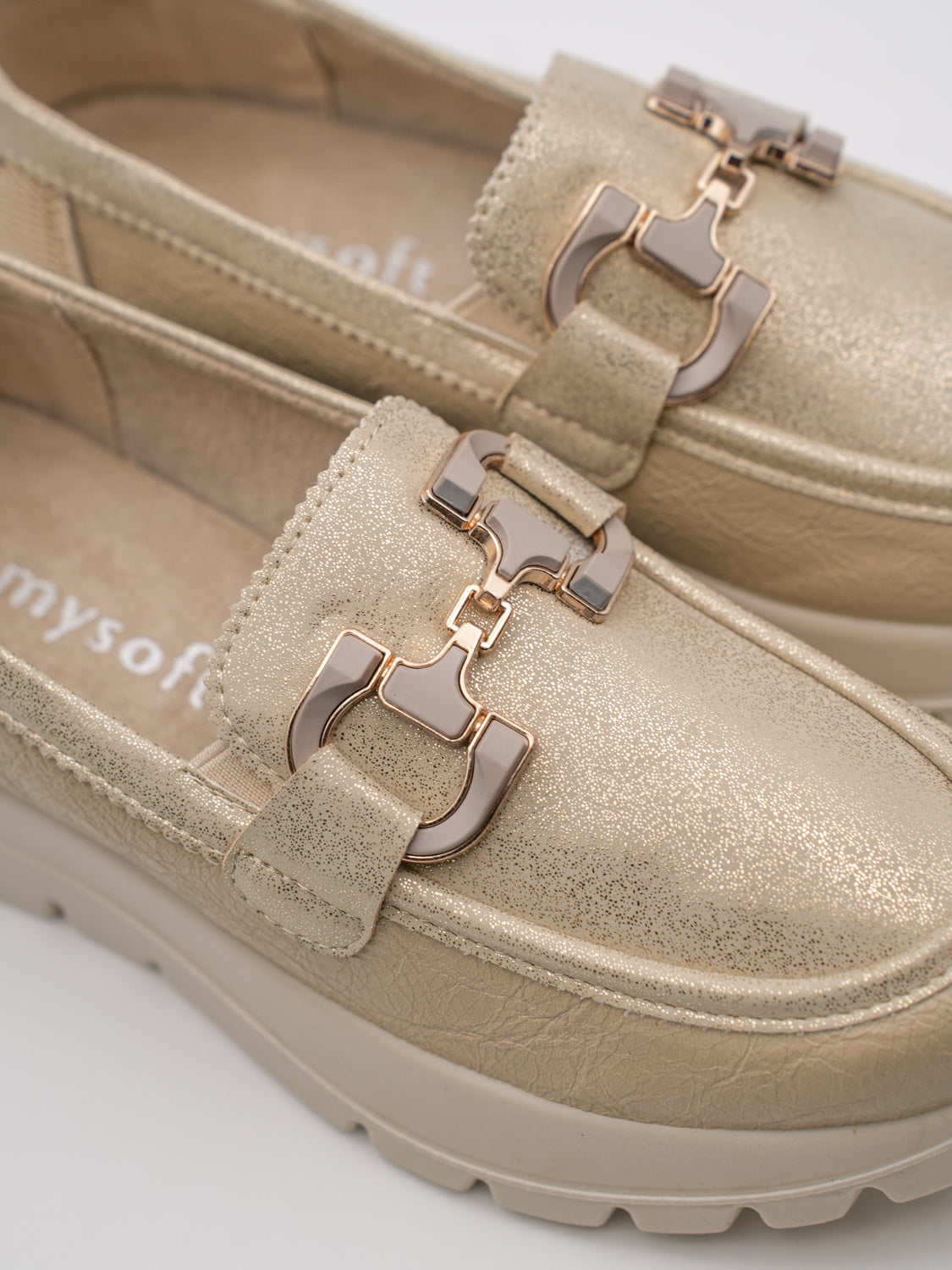 Mocasines de plataforma con hebilla UMBER en beige, de Mysoft (vista 3)