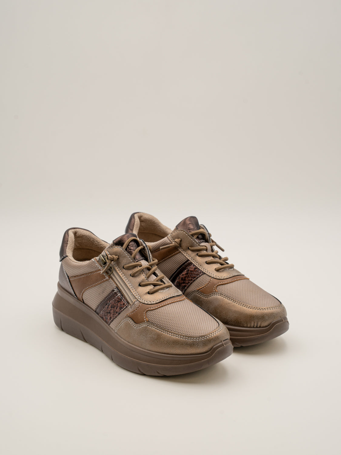 THORN - 26M600 Zapatillas de plataforma mujer con cordones elásticos