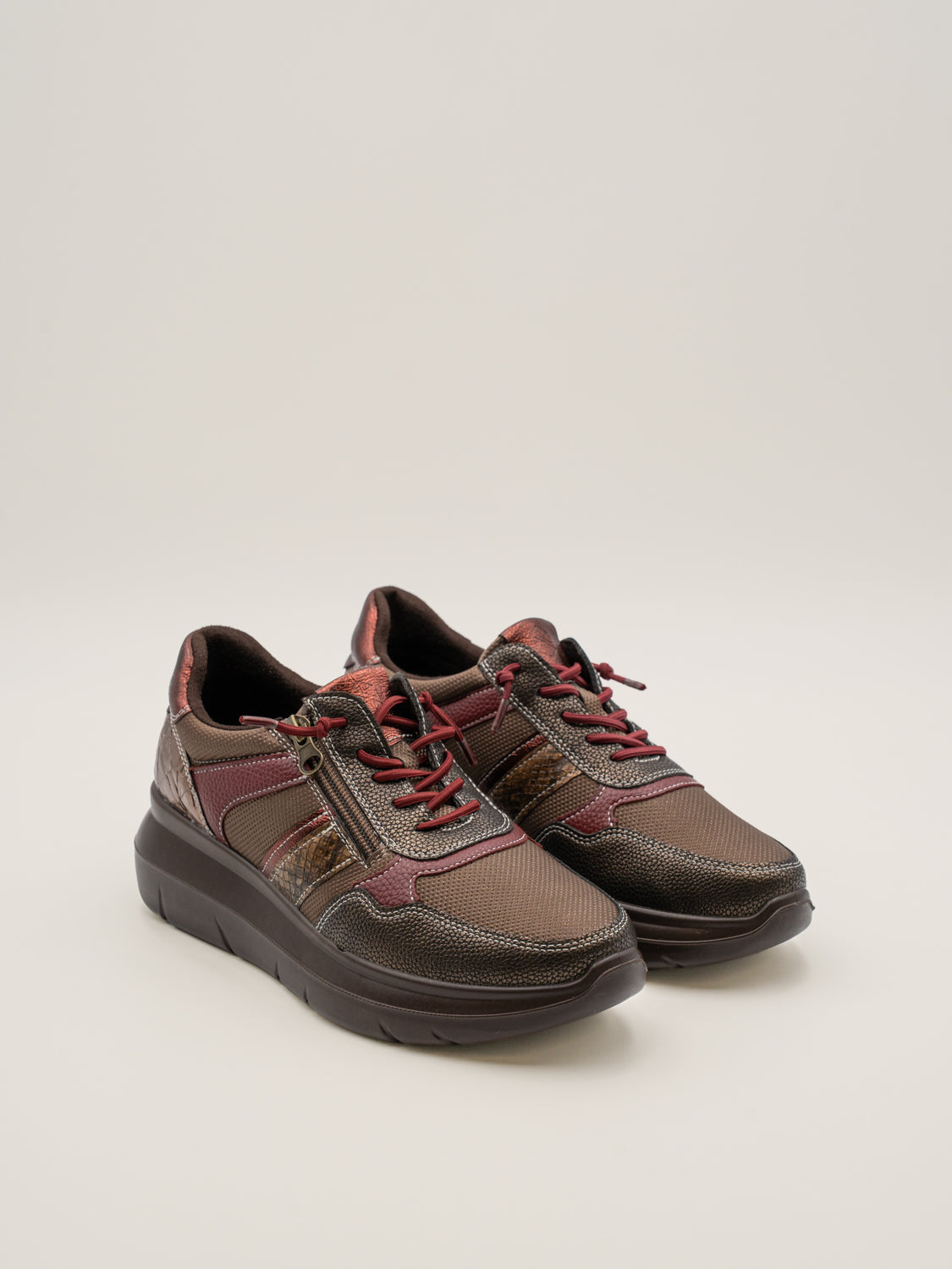 THORN - 26M600 Zapatillas de plataforma mujer con cordones elásticos