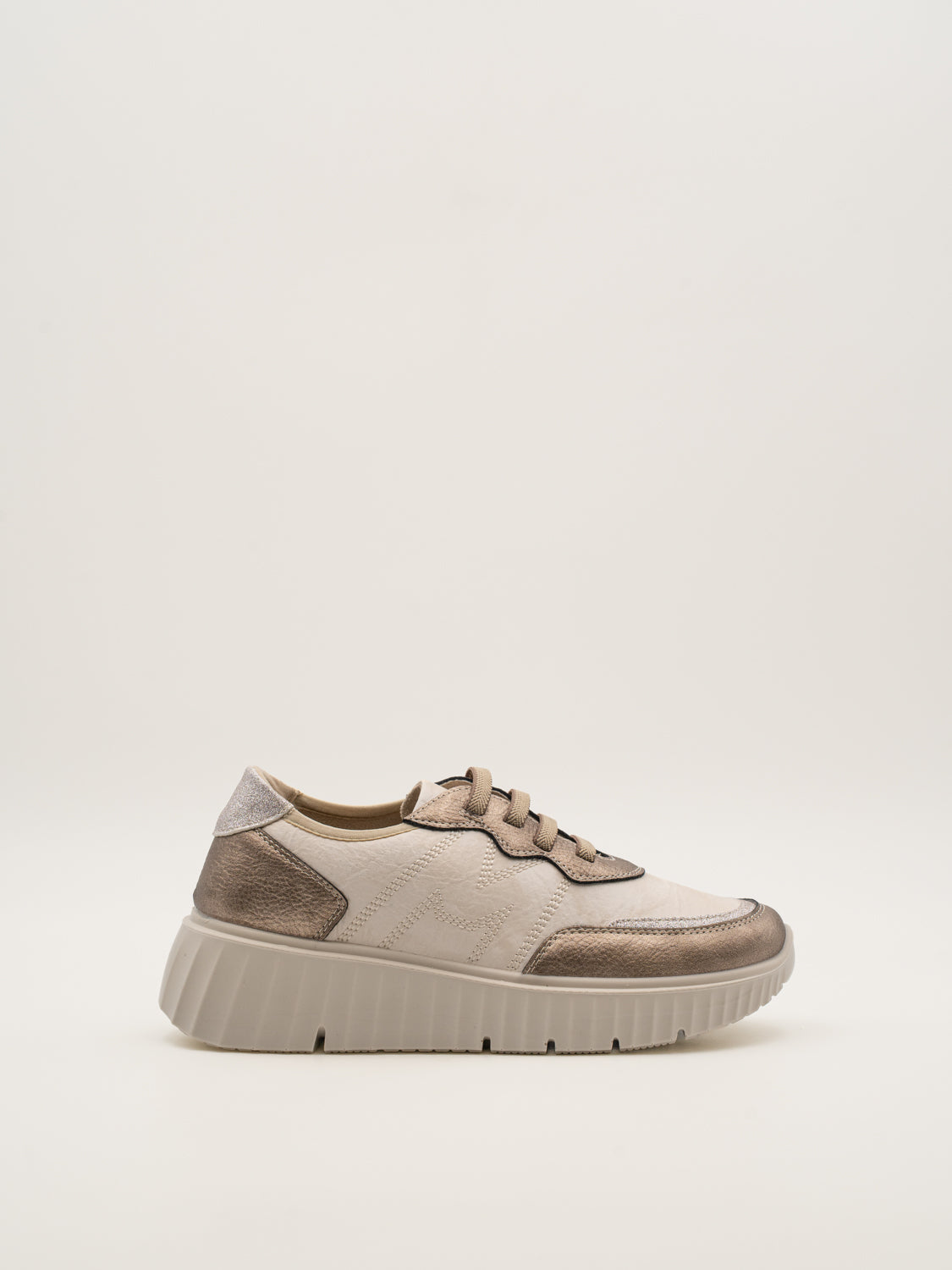CREAM - 25M633 Zapatillas de plataforma mujer con cordones elásticos
