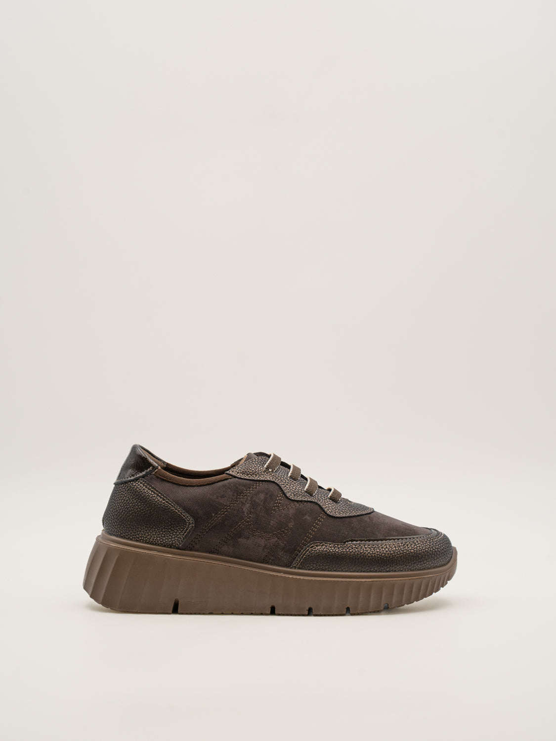 MUSE - 26M633 Zapatillas de plataforma mujer con cordones elásticos