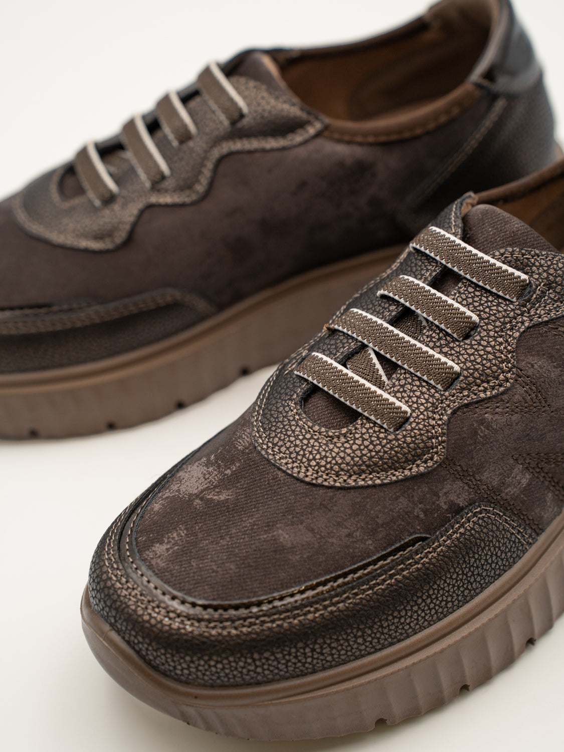 MUSE - 26M633 Zapatillas de plataforma mujer con cordones elásticos